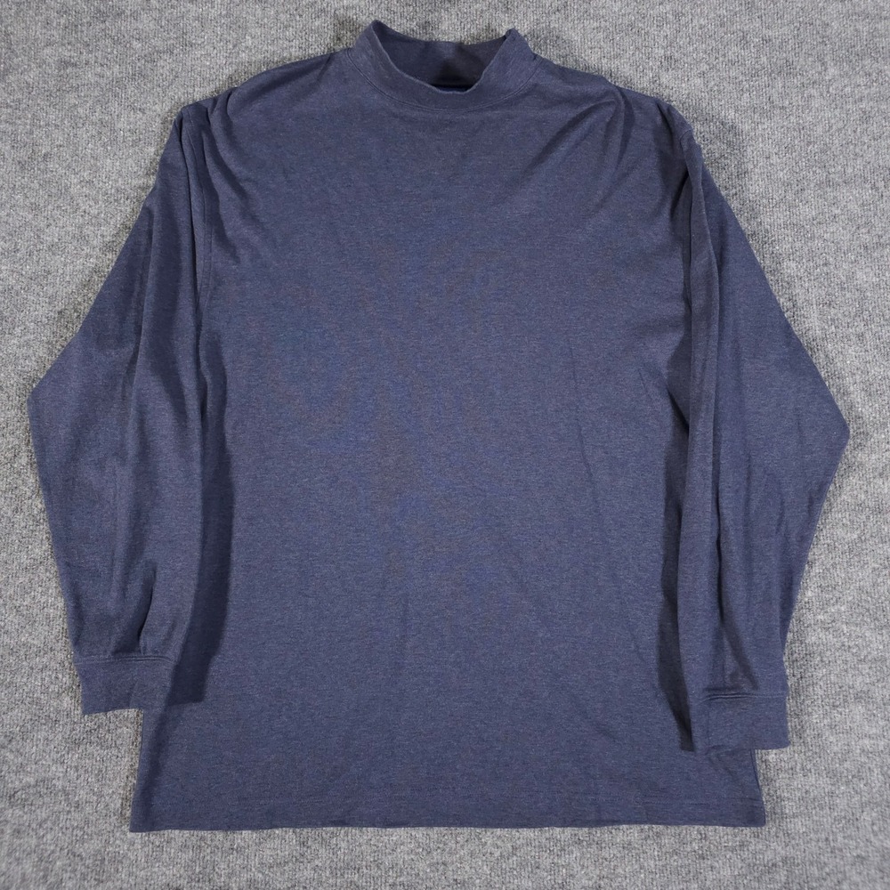 Vintage Pendleton Mock Neck Pullover Mens XL Blue Long Sleeve Cotton